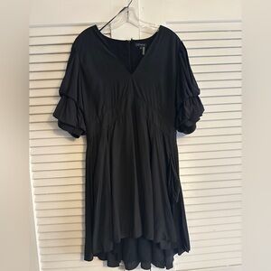 Puff sleeve dress with pockets